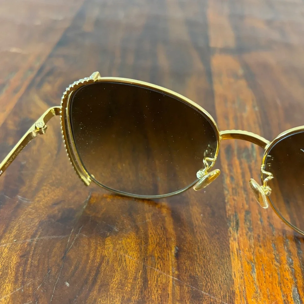 Charles & Keith Gold Butterfly Swarovski Crystal Sunglasses CK3-71280532 Brown‎